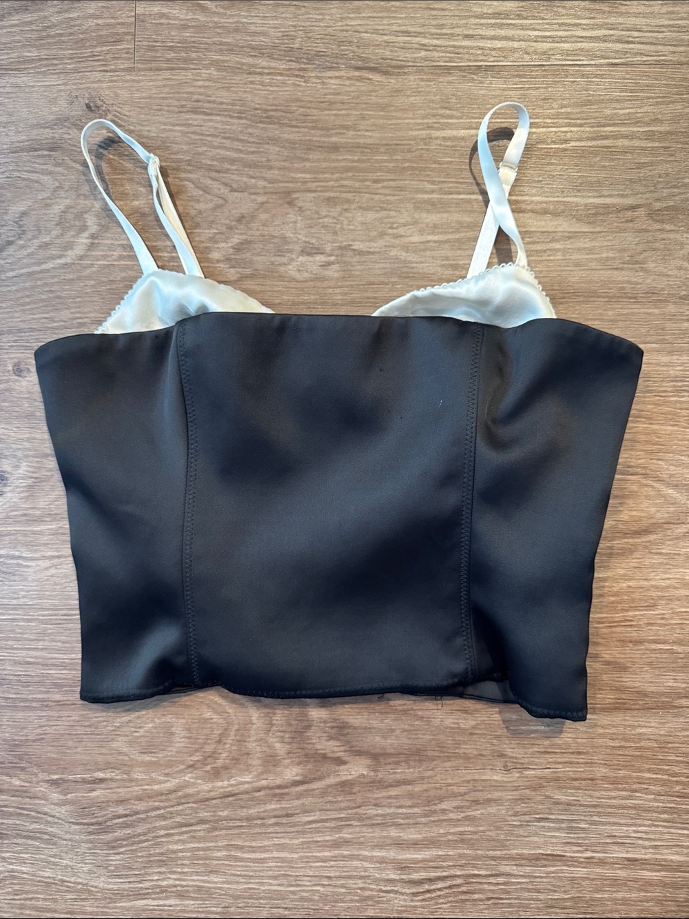 Aritzia Black Satin Crop Cami Top - Women (size 2)